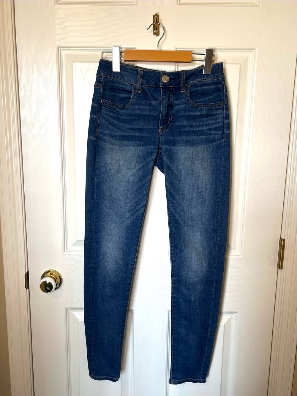 Medium Blue Wash Women's Stretch Skinny Jeans Jeggings